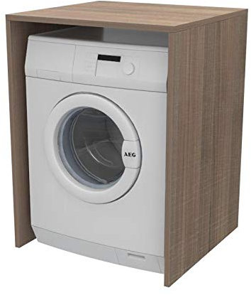 Ve.ca. Funda de madera para lavadora/secadora, varios colores, también a medida, para lavadero, baño, decoración del hogar nogal