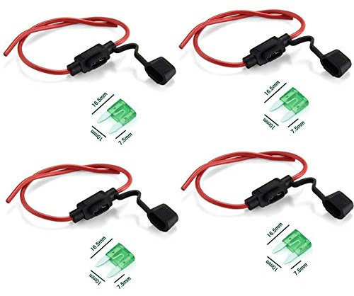Qiorange 4 Set Inline Sicherungshalter KFZ LKW Flachsicherung Sicherung Halter wasserdicht 12V/24V