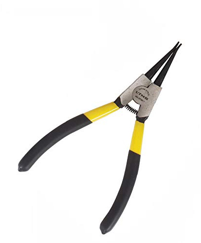 SUPERTOOL Sprengringzange Mini Lange Nase/Gerade/Gebogene Innen/Externe Sicherungsringzange für Heimwerker und Holzbearbeitung (17,8 cm außen gerade)