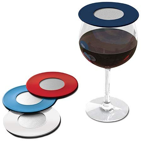 Drink Tops Ventilated Silicone Wine Glass Covers - Weighted Cover with Screen Allows Wine to Breathe - Outdoor Wine Glass Covers to Keep Particles Out - BPA Free - 4pk