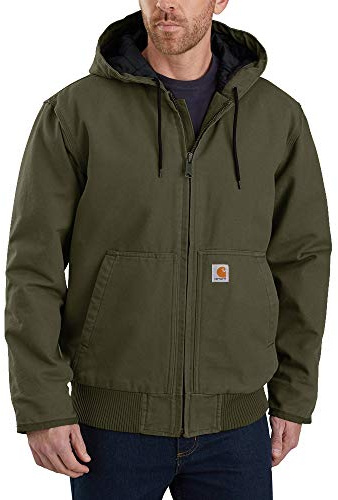 Carhartt Men's Washed Duck Active Jac, Moss, Medium