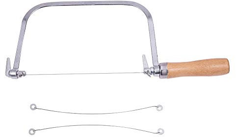 PH PandaHall Taglierina per Sapone in Acciaio Taglierina per Filo Coltello da Taglio con Manico in Legno Taglierina per Sapone Antiaderente Strumento da Taglio per Candele Fai-da-Te