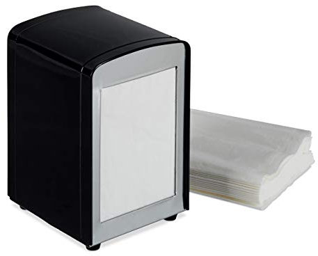 1x Distributeur de serviettes, table, rétro, restaurant, support porte-serviette HxLxP : 15x9,5x11 cm, noir