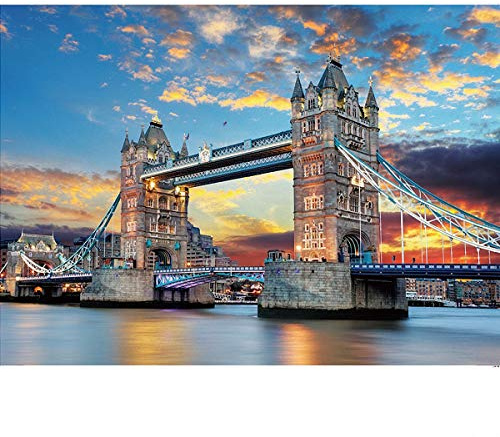 Puzzle 1000 pièces-London Tower Bridge-Adultes Adolescents Enfants Puzzle Grand Puzzle Jouets Cadeau éducatif intellectuel décompression Amusant Jeu de Famille