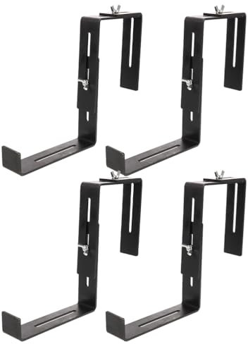 Hemoton 4 Stück Geländer Blumentopf Halterung Pflanzkasten Hängende Halterung Montageschiene Blumenkasten Halter Aufhänger Verstellbare Balkonhalterung für Fensterbänke