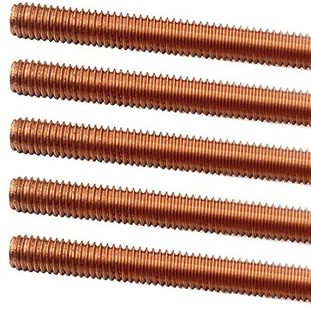 5 Stück rote Kupfer-Gewindestangen, M8 Teilung, 80 mm lang, für mechanische Ausrüstung.
