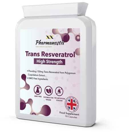 Trans Resveratrol Supplement 150mg - 90 Vegan Easy Swallow Daily Capsules - 3 Month Supply - Providing Trans-Resveratrol from Polygonum Cuspidatum Extract (Japanese Knotweed) - UK Manufactured to GMP