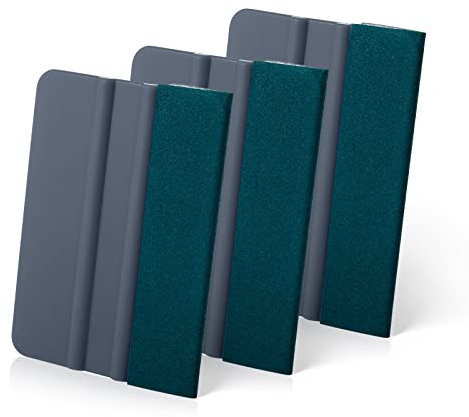 FOSHIO Spatola Professionale con Feltro, Imitazione della pelle di cervo Spatola per pellicole per Car Wrapping, Pellicola per vetri, Pellicole protettive, Pellicola vetri Auto (grigio)
