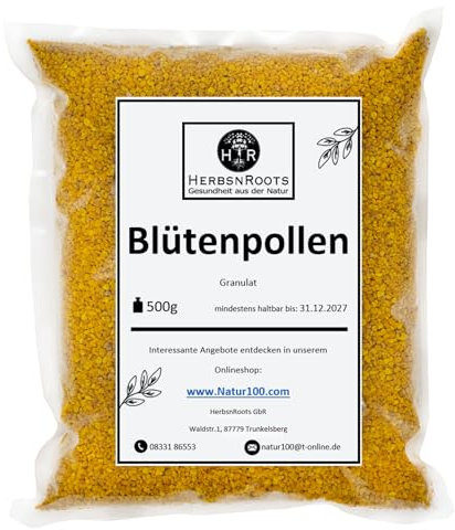 Blütenpollen 500g • Bienenpollen getrocknet • ohne Zusätze • 100% Natur • Erste Wahl • Granulat • Naturprodukt • HerbsnRoots