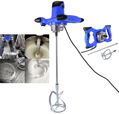 Electric Cement Mixer, 2600W 240V Mortar Mix Paint Mixer Paint Stirrer for Mixing Paint, Cement, Grout, Mortar, Plaster, 6 Speed, 0-1700U/Min