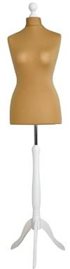 LUSORIA Schneiderpuppe, Schneiderbüste weiblich beige/weißes Holz (XXL 46/48)