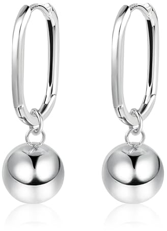 ASH'S CHOICE 925 Sterling Silver Drop Earrings Women Hoop Dangle Earrings
