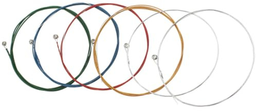 BESTonZON 6stücke Bunte Kupferlegierung Gitarrensaiten Langlebig Beschichtet Akustische Folk Western-gitarre Zubehör Saiten Für Verbesserten Klang Und Schutz