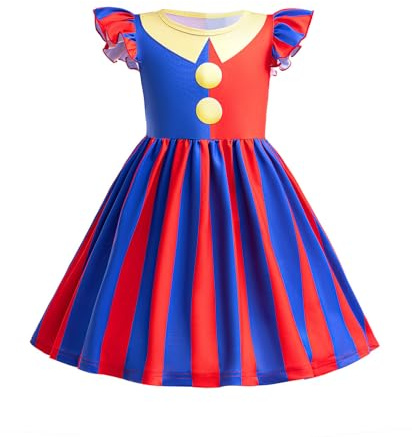 Pomni - Vestido de payaso para niñas, el increíble vestido de cosplay de circo digital