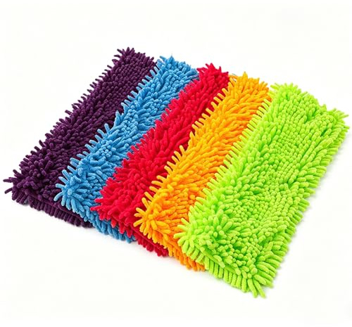 5 Stück Wischmopp Bezug,Mop Pads Microfaser Reinigung Pads,Waschbarer Saugfähiges Bodenwischer Bezug,Ersatz Mop Pads,Mikrofaserpad Geeignet für die meisten Bodentypen und maschinenwaschbar