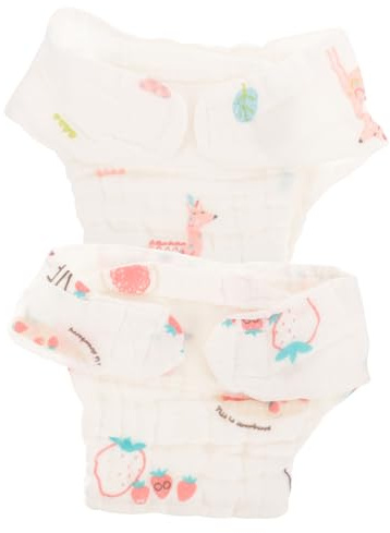 VICASKY 2 Stück-pack Wiederverwendbare Mädchenwindeln aus Weicher Baumwollstoff Saugfähig und Tragbar Waschbare Babywindelhosen für Neugeborene zum Ausgehen und Einkaufen Zufälliger Stil