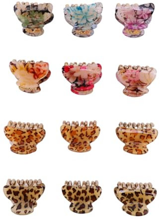 MERRYHAPY 12pièces Pince à Cheveux Anti-dérapante Clips De Coiffure Floral Et Léopard Et Filles Pour Activités De Bain