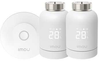 Imou Kit termostato per radiatore Smart Home 1 + 2, termostato intelligente con funzione app, programmi/geofencing/rilevamento di aperture delle finestre, App HomeKit (TRV1 Kit2)