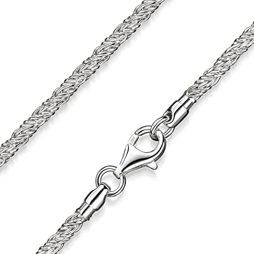 MATERIA by Matthias Wagner Damen Collier Fuchsschwanzkette 3mm gedreht 925 Sterling Silber inkl. Box K83