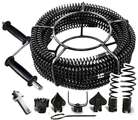12 M Tubo di Scarico Domestico Draga Fogna Dragaggio Macchina Molla di Estensione Set Molla di Compressione Con Manovella for Tubo 40-100 MM per fabbriche e grattacieli