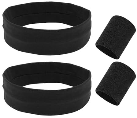 2 Stück Sport-Stirnbänder, 1 Paar Sport-Armbänder, Atmungsaktives Und Schweißabsorbierendes Sport-Set, Unisex, Elastische Stirnbänder