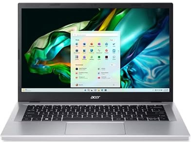 acer 2024 Laptop | Aspire 3 14 | 14 1920 x 1080 | Intel-8 Core i3-N305 | Intel UHD Graphics | 8GB LPDDR5 | 512GB SSD | Windows 11 Home | Wi-Fi 6 - Bluetooth 5.1-720p HD Camera - Pure Silver