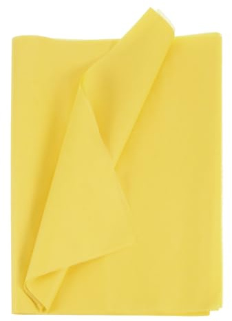 QUARKZMAN 50 ark sidenpapper 35 x 50 cm, sidenpapper för presentpåsar sidenpapper ljusgult för presentförpackning, hantverk, förpackning