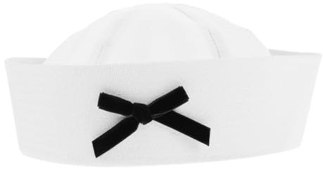 DECHOUS Navy Bowknot Sailor Hat Women Cosplay Cap Outdoor Boat Hat Classic Uniform Design