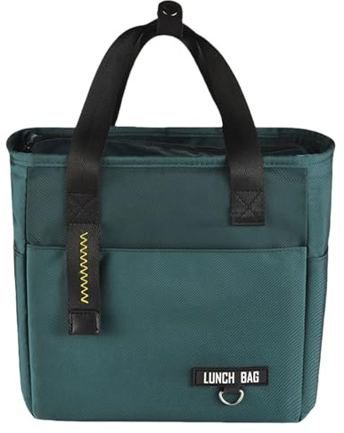 FAVORTALK Cool Bag Insulated Lunch Bag - Lunchbag for Women Men Work Adult Waterproof Cool Bag with Handle Portable Lunch Box Container Ladies Lunch Tote - Small Green
