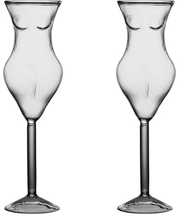 Dzaayediiy 180ml Body Shaped Cocktail Glasses, Novelty Nude Women Champagne Glasses Creative Unique Sexy Beauty Martini Cup for Wedding, Party, Bar, Family Dinner (2)