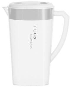 Pichet grande capacité 1,3 L/2,2 L/3 L – Plastique PP résistant à la chaleur et aux chutes – Bouilloire d'eau froide pour jus, réfrigérateur, boissons d'été (3 L, blanc)