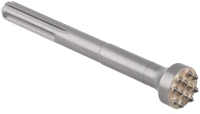 Vearter SDS Max Bushing Tool 12 Tips Concrete Repair Patch Prepare, 207mm X 35mm Round Head Concrete Roughness Coating Remove Bushing Bit for Rotary Hammer, SDS Chisel Bit for Masonry, Brick Wall