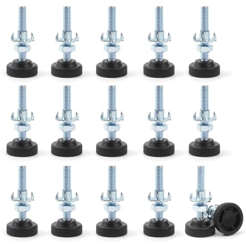 GOIEHIR Tornillo de Ajuste, 16 Piezas Ajustables para Muebles, Tornillo de Ajuste Muebles Pies, M8 x 50 mm Ajustables Pies, Regulador, para Sofá Armario Escritorio Sillas
