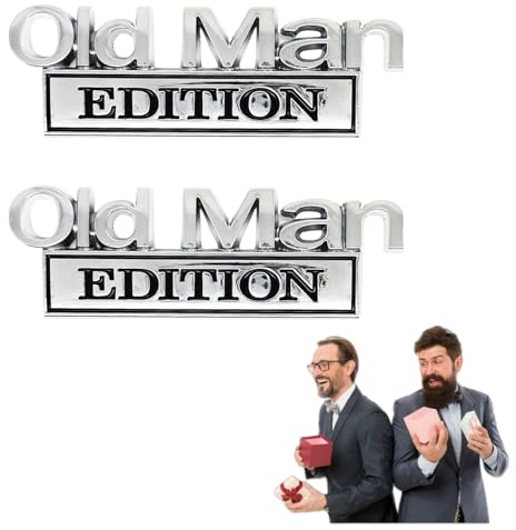 2PCS Old Man Edition Car Badge,3D Emblem Sticker Badge Old Man Edition Car Emblem Motorcycle Truck Emblems for Cars Side Rear Tailgate Bumpe for All (A) (B)