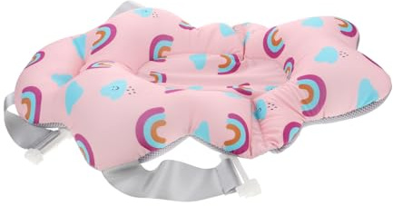 ORFOFE Cojín de Baño Ergonómico para Bebés Asiento de Soporte Estable y Seguro para Recién Nacidos y Diseño para Bañeras y Cómodo Color Rosa