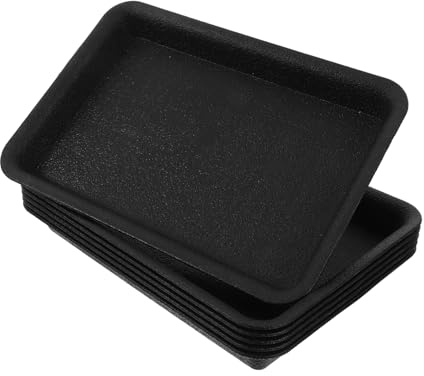 UPKOCH Lot De 6 Soucoupes Rectangulaires pour Plantes D'intérieur, Plateaux en Plastique Noir, Bac De Drainage sans Trous, Balcon Et Jardin, Récupération d'eau