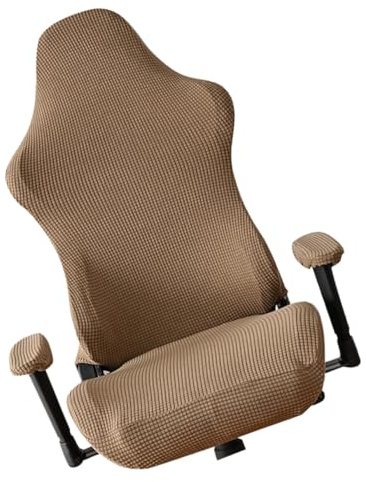 LOORGVEL Funda Protectora para Silla De Elástica Protector Lavable para Silla De Ordenador Funda Elástica para Gamer Color Marrón para Oficina y Gaming
