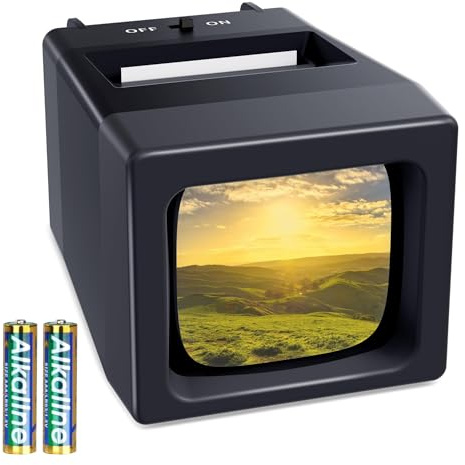 35mm Slide Viewer, 2X Magnification Slide Viewer for Viewing 35mm Slides, Slide Projector for Old Slides (2AAA Batteries Included)