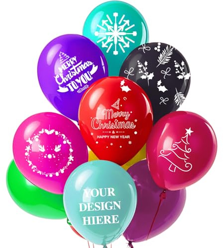 Personalisierte Luftballons, personalisierte Luftballon mit einfarbigem Logo und Text, Luftballon mit Ihrem eigenen Design, für Geburtstagsfeiern, Weihnachten, Hochzeiten (Stil 3)