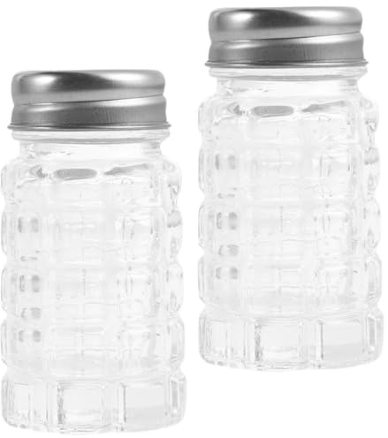 VICASKY Lot de 2 Distributeurs D'assaisonnement en Verre Cylindrique Mini, Récipient pour Épices Cuisine, Saupoudreuse à Poivre et Sel, Accessoire Essentiel Cuisine Ménagère