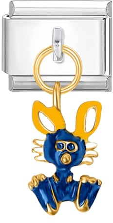 Quiges Fashion Jewels Charmes italiens Lapin Noir 9mm