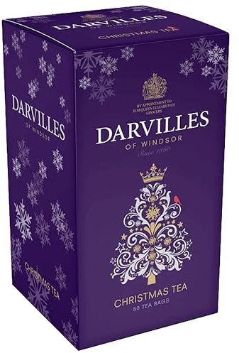 DARVILLES of WINDSOR - 50 x CHRISTMAS TEA Black Tea Teabags - Importers, Blenders & Packers of Fine Teas & Infusions since 1860 - (1 box of 50 loose teabags)