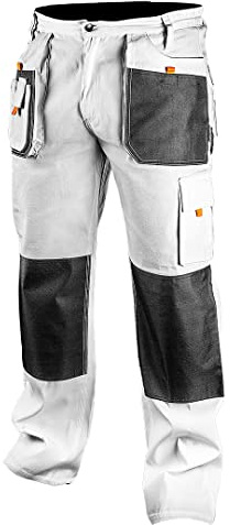 NEO TOOLS Topex - Pantaloni da Lavoro Professionali di Sicurezza, Abbigliamento da Lavoro per Pittore, Taglia S-XXL, Bianco, L