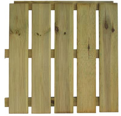 Gartenwelt Riegelsberger 10 Stück Terrassenfliese Kiefer grün imprägniert 50x50x3,2cm Holzfliese Balkonfliese Fliese Terrasse Balkon