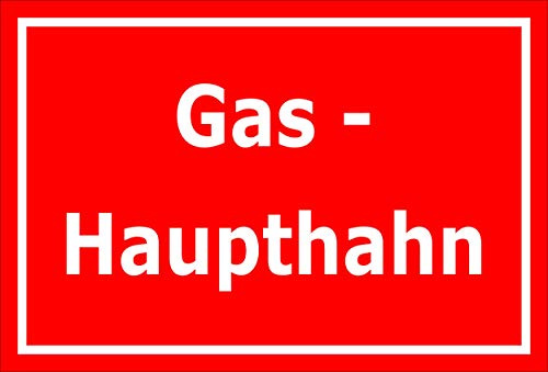 Melis-Folienwerkstatt Schild Gas-Haupthahn – 15x10 cm – 3mm Aluverbund – mehrere Größen/Materialien
