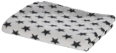 Kerbl Pet Hundedecke Stella, Liegedecke, grau, mit Sternenmotiv, 140x100cm, Hunde/Katzen, aus flauschigem Fleece, Möbelschutz