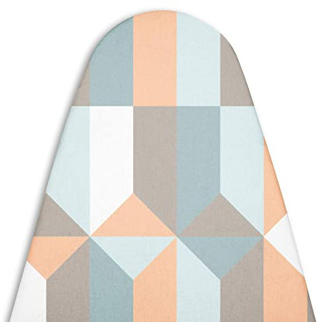 Encasa XO Ironing Board Cover and Pad - Thick 4mm Felt, Heat & Scorch-Resistant, Fits Medium Boards 112x34 cm, Elastic Bungee Cord Tightening, Easy Fit, Stain-Safe Dye, Blocks