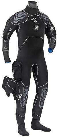 Scubapro EVERDRY 4.0 Herren-L Atemregler für Kaltwasser, Uni, Erwachsene, Schwarz, L