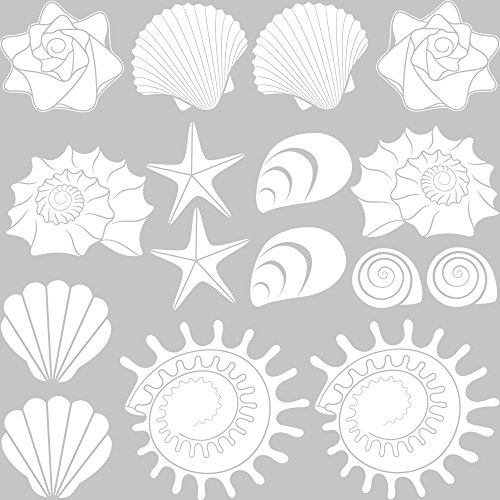 GRAZDesign Wandtattoo Bad Muschel & Meer Set Wandaufkleber Maritime Deko wasserfest - 010 weiss