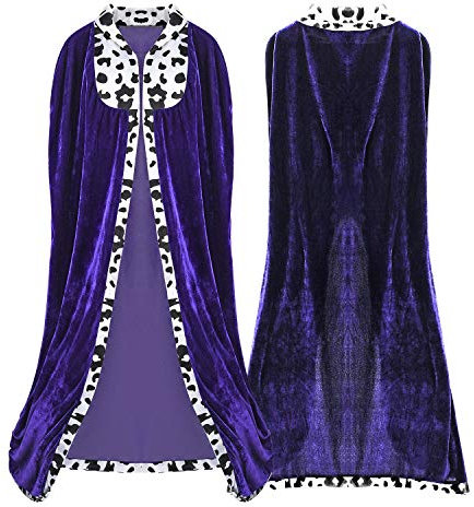 Proumhang Cape Roi Cape de Prince Costume Roi Adulte Homme Femme Déguisement Costume Halloween Noël Violet 130 cm